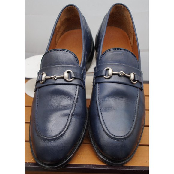 Allen Edmonds "RANDOLPH" Men's Leather BIT Penny Loafers 13 D Navy (580N) - Picture 15 of 15